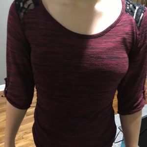 Lace back tee shirt.